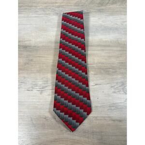 Greatful Dead Stepping Stones Fourteenth Set Red Gray Men's Silk Tie- EUC